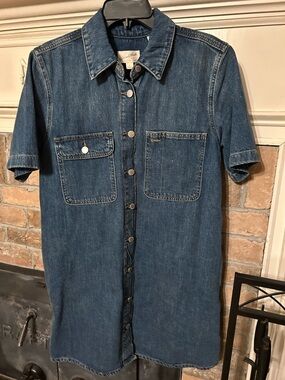 Universal Thread Dark Blue Denim Jacket with Button Front